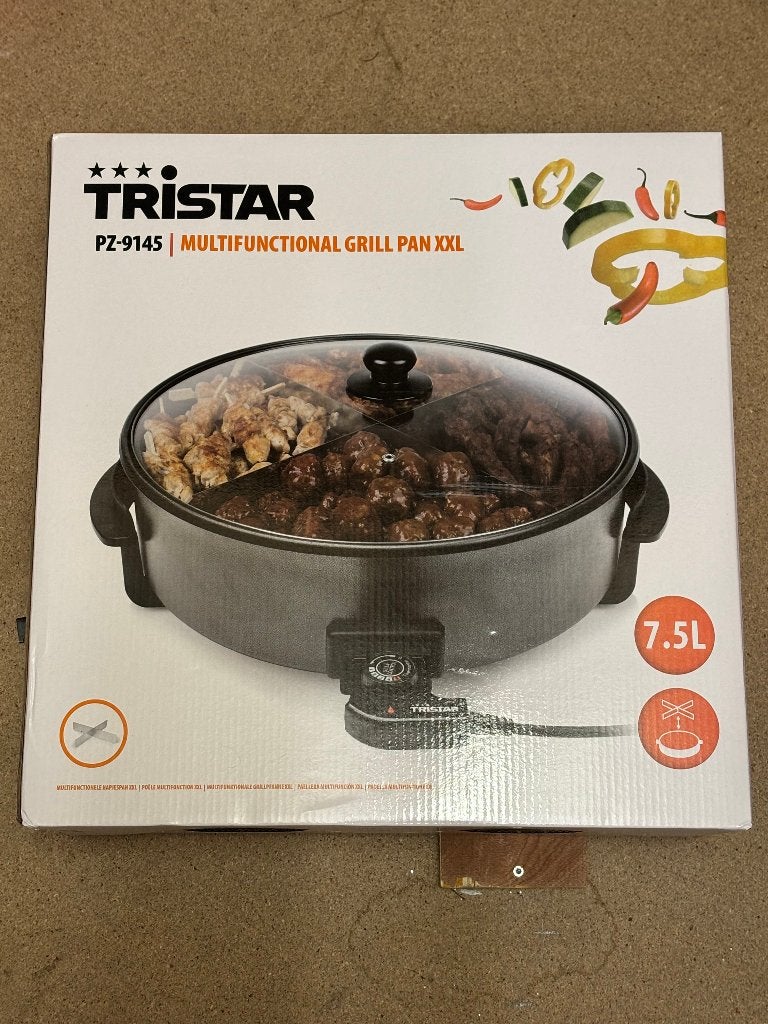 NIEUW: Elek. Hapjespan Tristar PZ-9145 XXL 40cm, Ophalen of Verzenden, Nieuw, Tafelgrill
