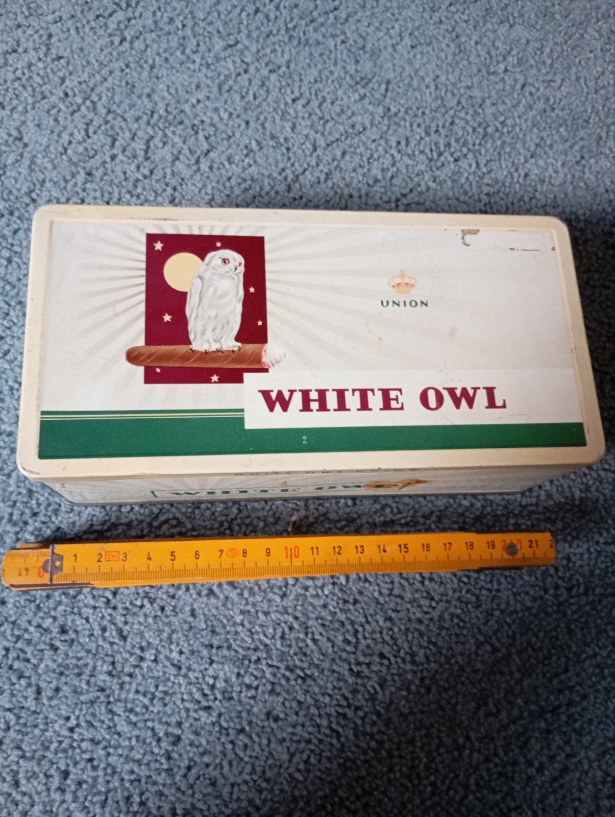 Vintage White Owl Union La Bolsa Kampen Blik, Ophalen of Verzenden, Gebruikt