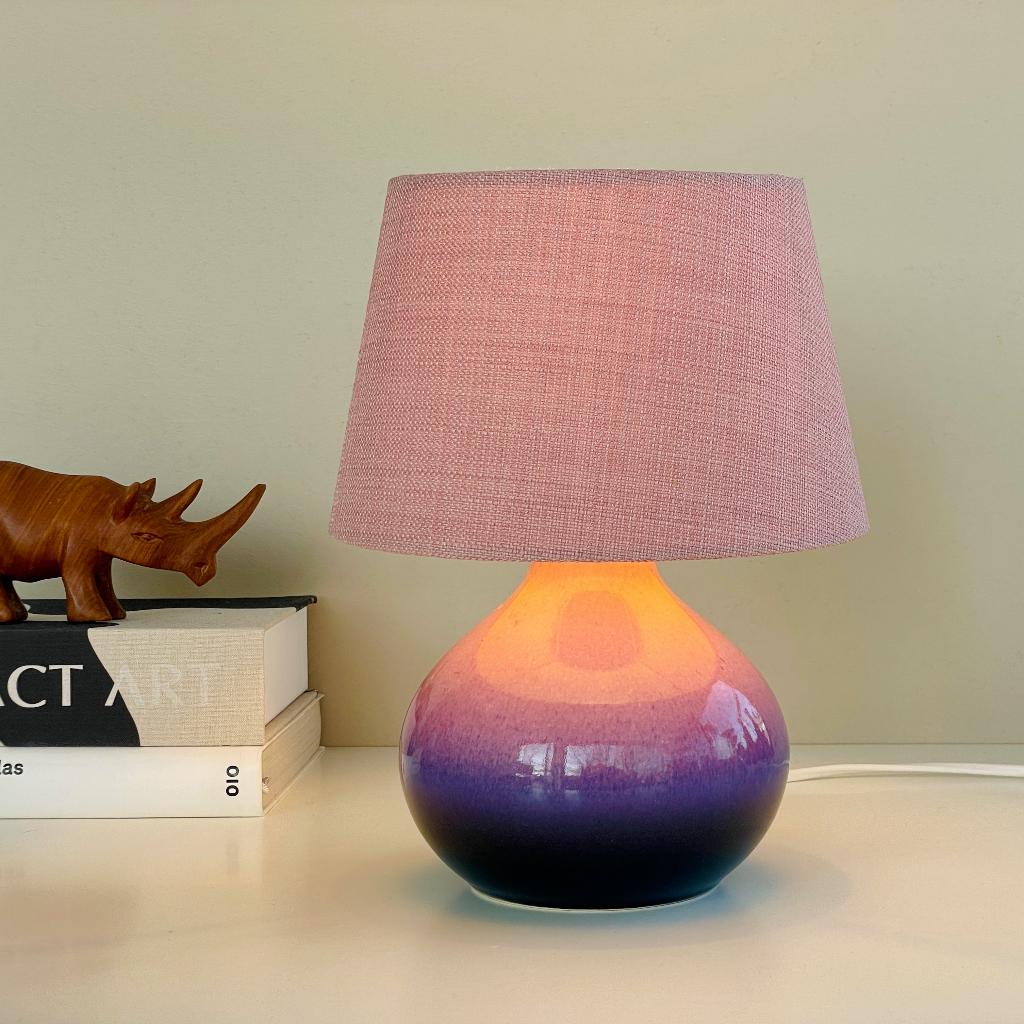 vintage keramiek LAMP Deens Mid Century HK Living roze blauw, Ophalen of Verzenden