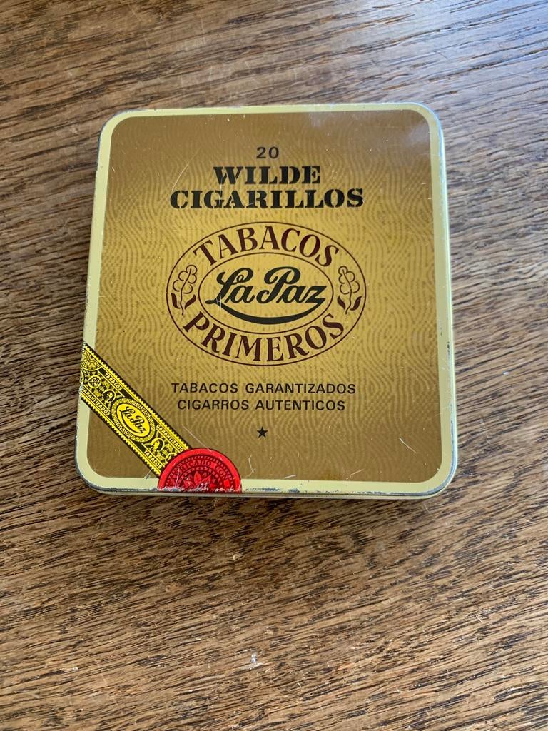 Blikken sigarendoosje van Wilde Cigarillos La Paz, Verzamelen, Blikken, Ophalen of Verzenden, Gebruikt, Overige