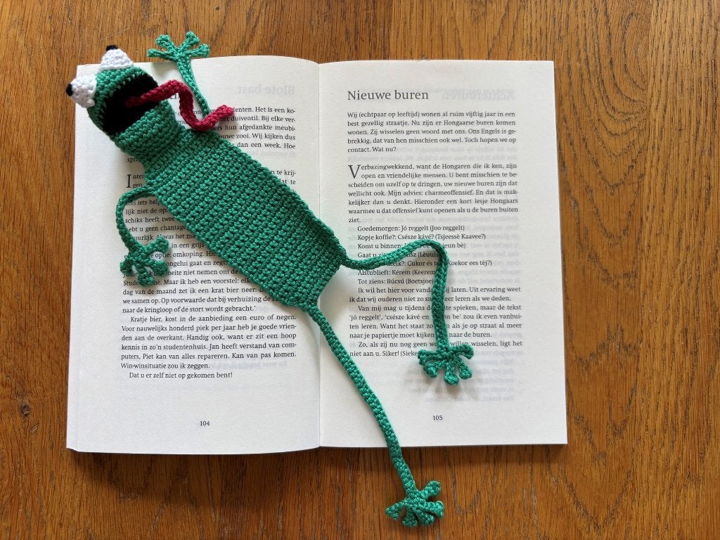 Gehaakte Boekenlegger Kees Kikker, Ophalen of Verzenden, Nieuw, Dier