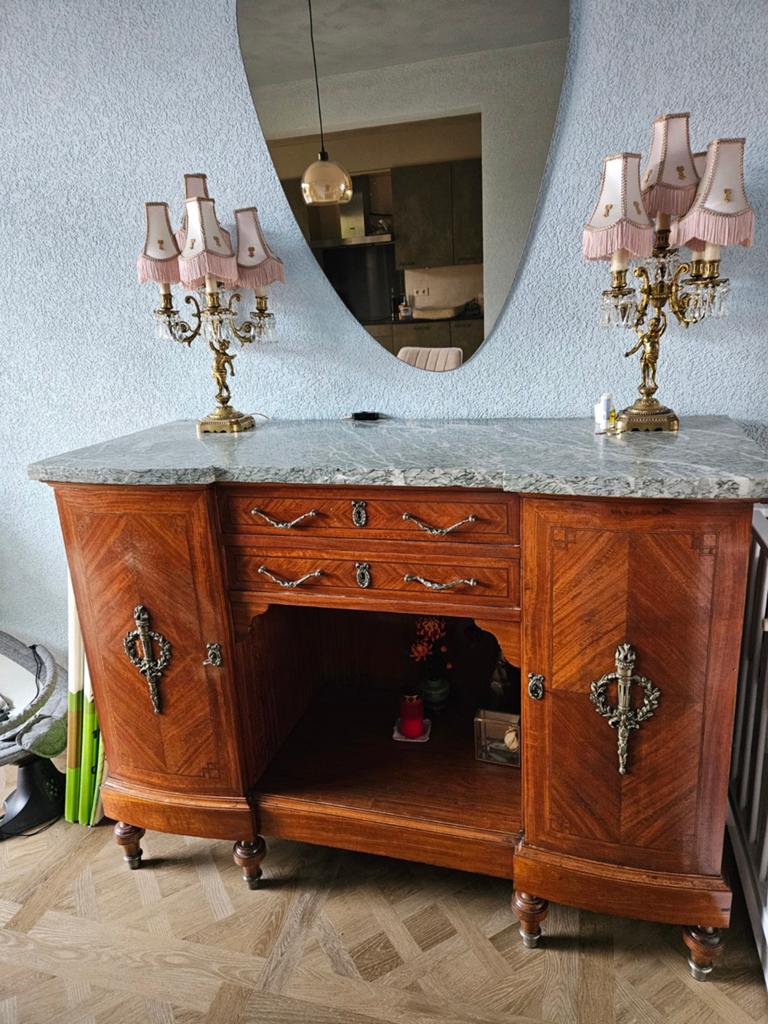 Antiek dressoir met marmeren blad, Antiek en Kunst, Antiek | Meubels | Kasten, Ophalen