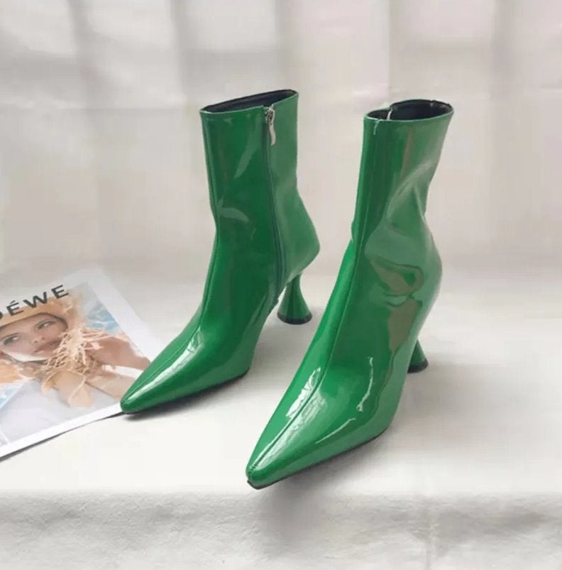 Groene glimmende dames enkellaarzen dames vrouwen, Kleding | Dames, Schoenen, Verzenden, Nieuw, Groen, Lage of Enkellaarzen