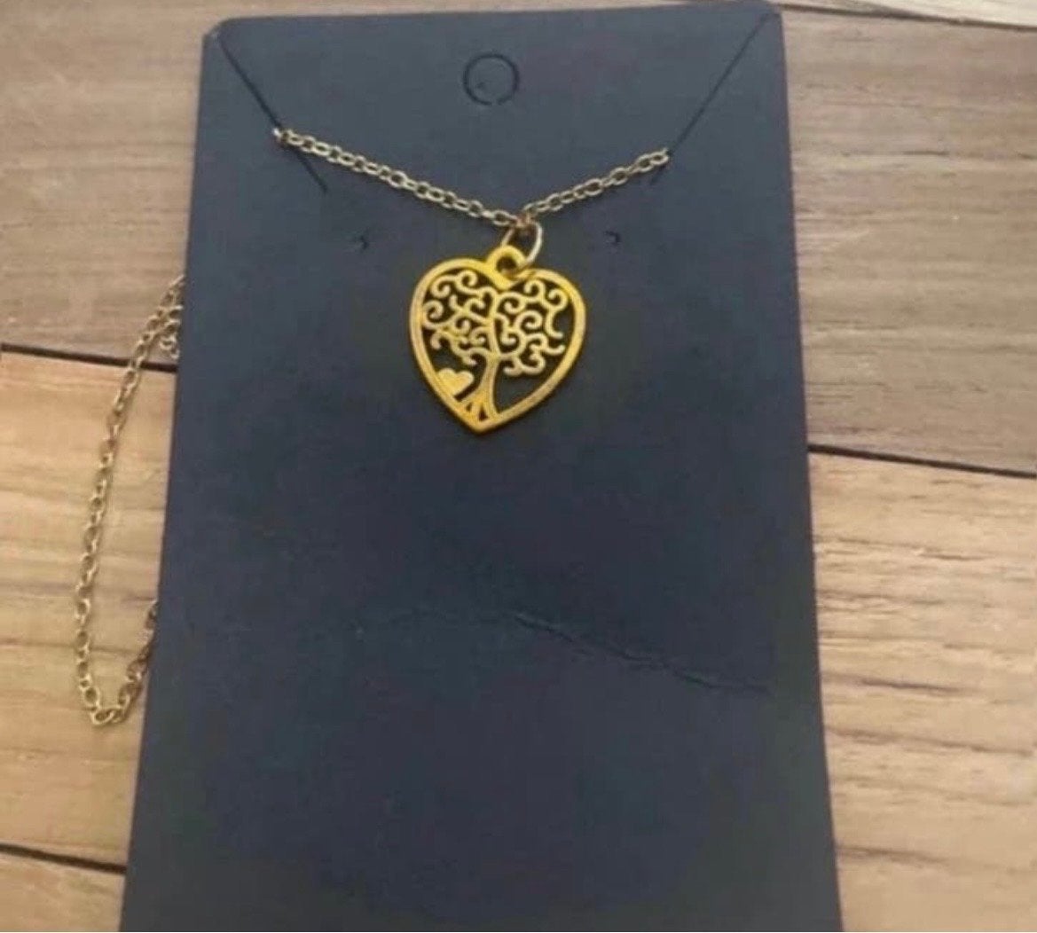 Nieuwe Goudkleurige Ketting met Hart Hanger - Levensboom, Verzenden, Nieuw, Goud, Overige materialen