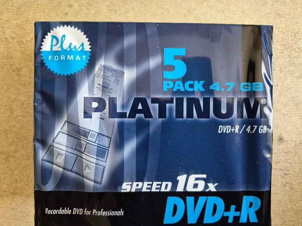 5x Platinum DVD-R 4,7 GB 16x Nieuw in verpakking, Computers en Software, Beschrijfbare discs, Ophalen of Verzenden, Nieuw, Dvd