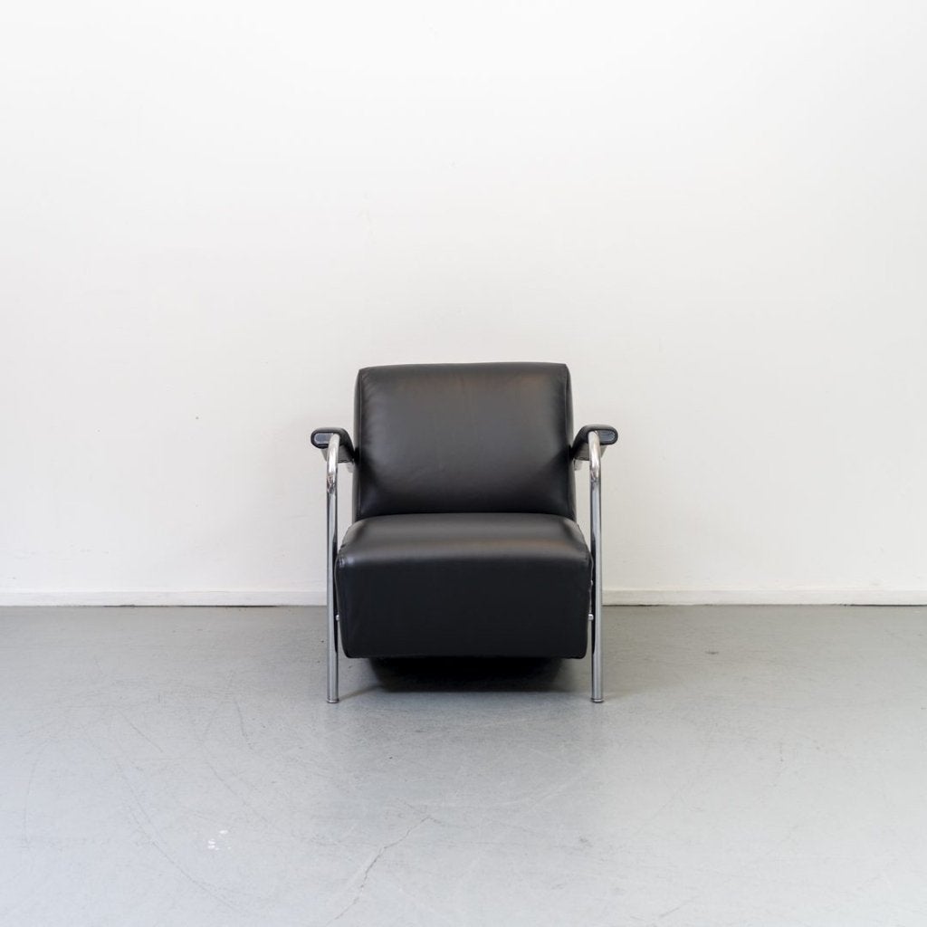 Leolux Scylla Laag Fauteuil Zwart Leer, Niet ingevuld, Zo goed als nieuw, Niet ingevuld, Niet ingevuld