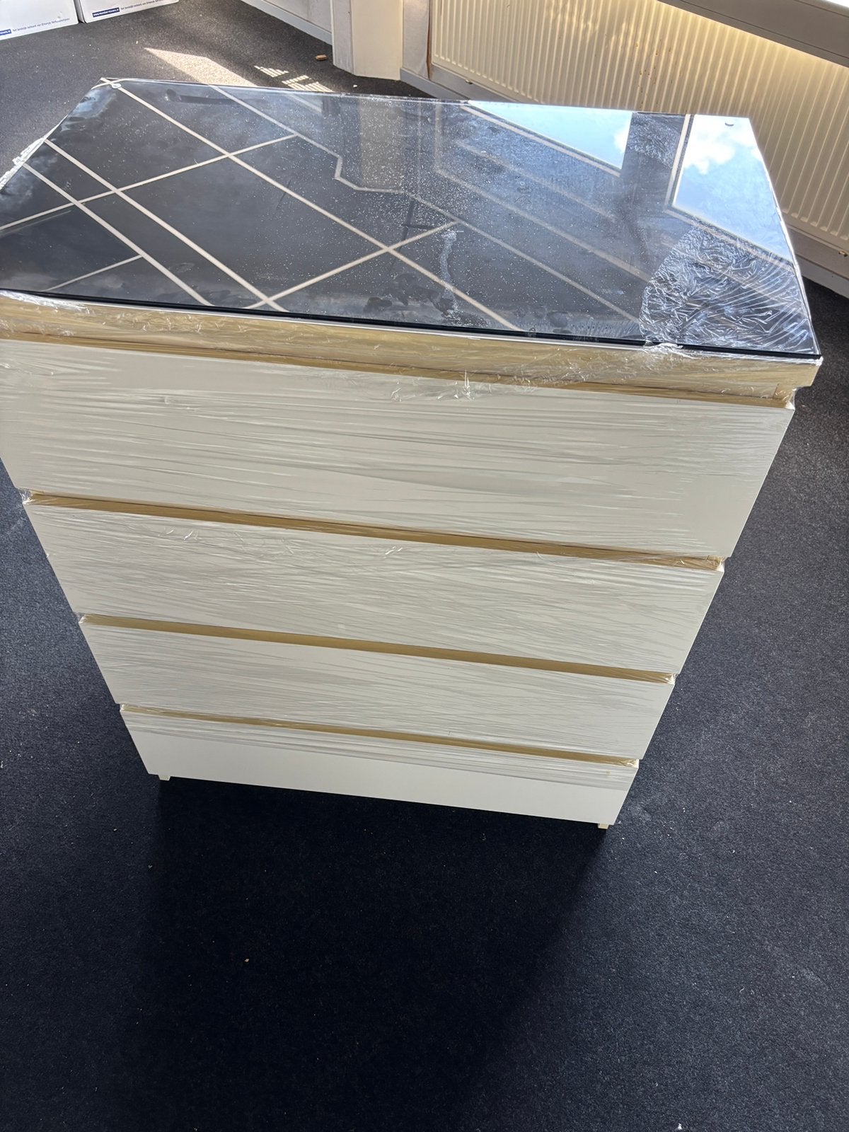 Ikea Malm ladekast met 4 laden., Gebruikt, 100 tot 150 cm, 3 of 4 laden, Overige houtsoorten
