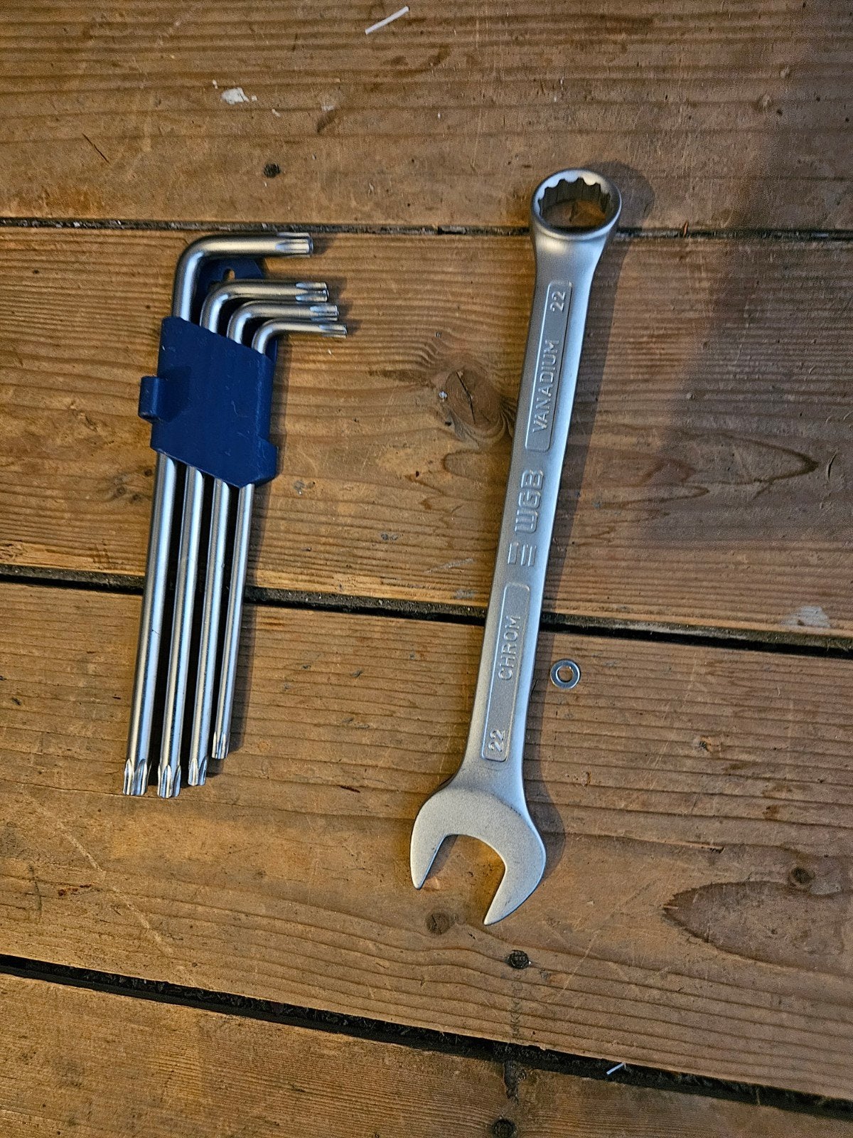 WGB Vanadium 22mm Sleutel & Torx Inbussleutel Set, Ophalen of Verzenden, Gebruikt, Sleutel/ratel, Overige merken