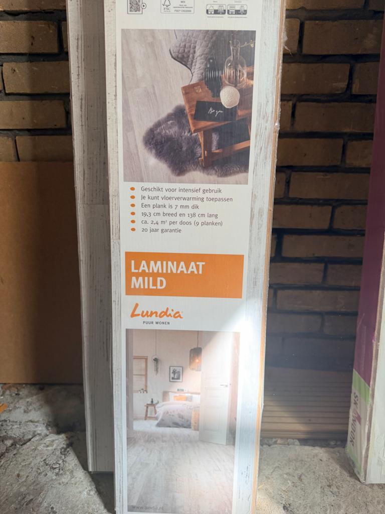 Lundia Laminaat Mild - Nieuw in verpakking (2x), Ophalen, Nieuw, Minder dan 5 m², 10 tot 30 cm