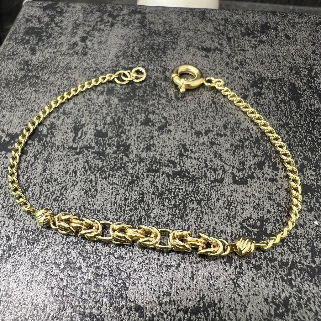14k gouden armband koningsschakel nieuw, Ophalen of Verzenden, Nieuw, Goud
