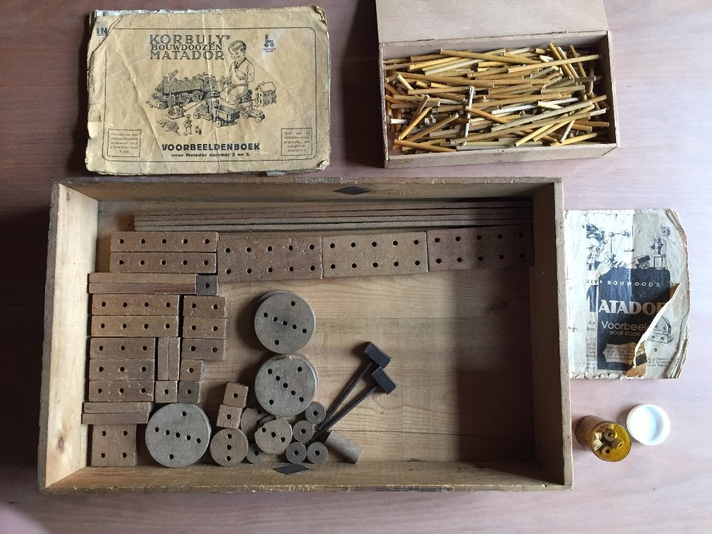 Vintage antiek Matador bouwdoos constructie speelgoed, Ophalen of Verzenden