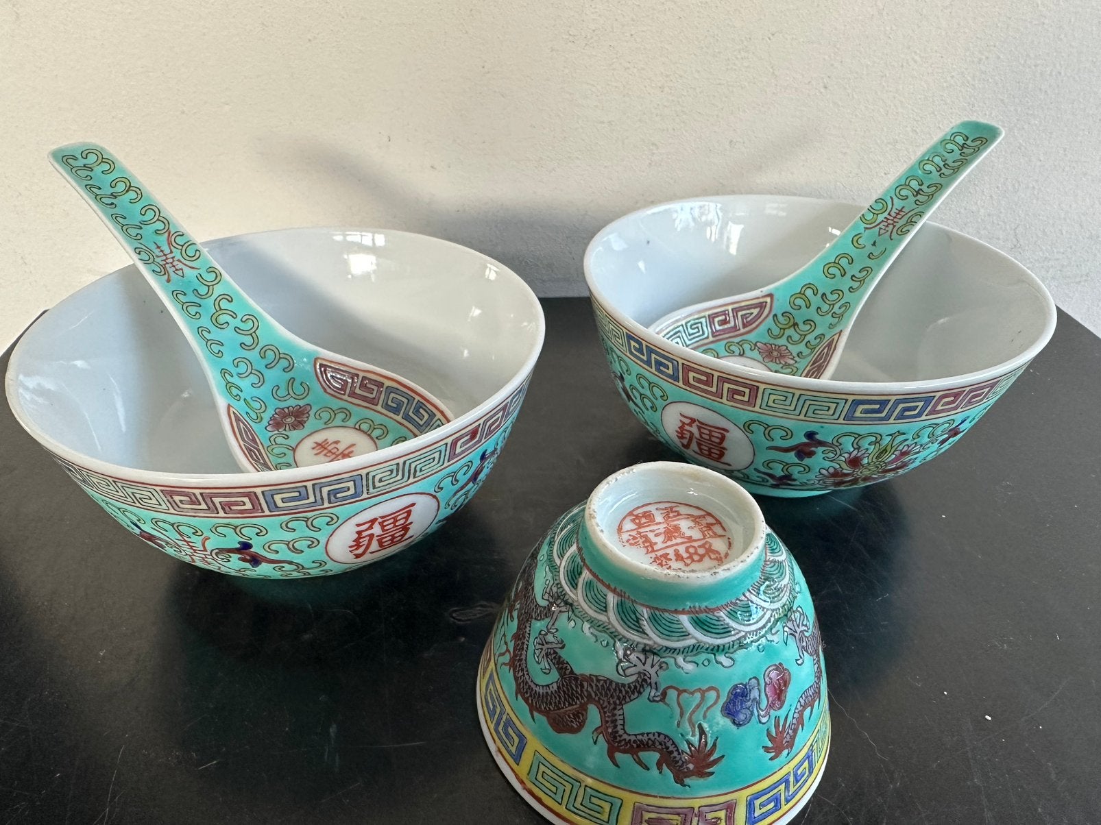 Chinees Mun shou porselein 5 delig, Ophalen of Verzenden, Zo goed als nieuw