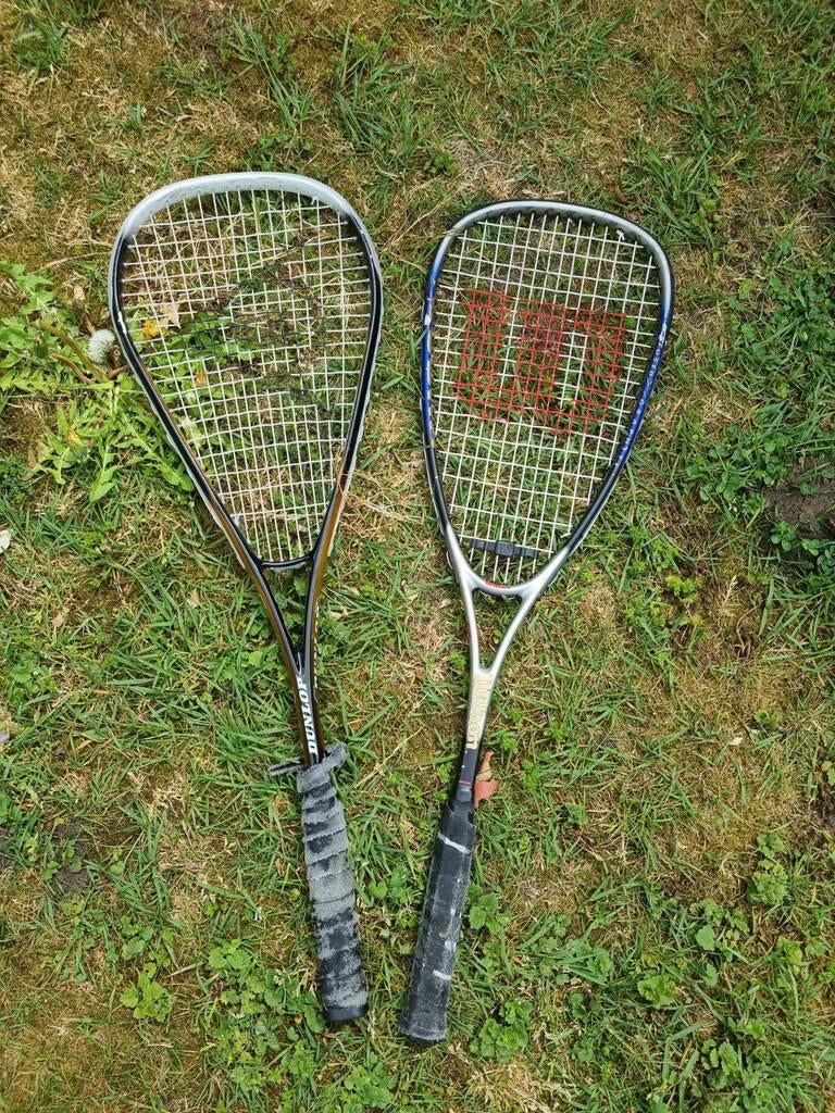 Twee squash rackets: Dunlop en Wilson, Ophalen of Verzenden, Gebruikt, Racket, Wilson