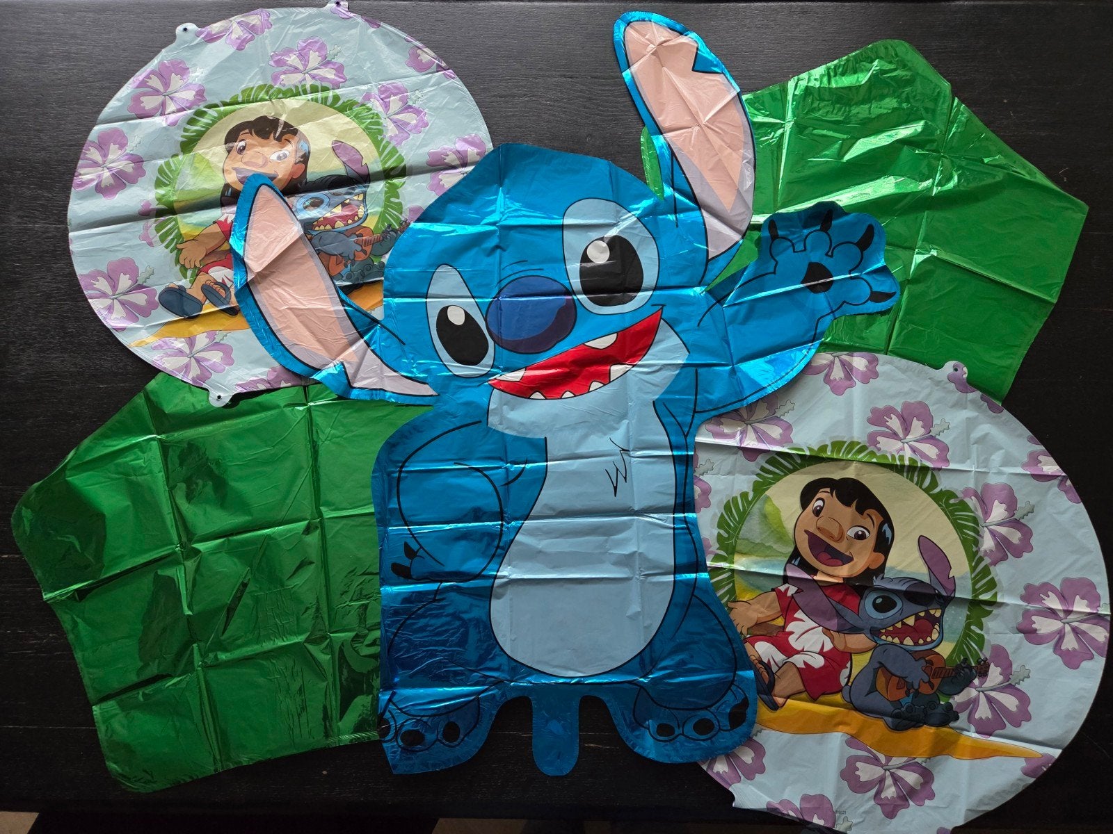Lilo & Stitch * set van 5 folie ballonnen * groen, Hobby en Vrije tijd, Feestartikelen, Ophalen of Verzenden, Nieuw, Versiering