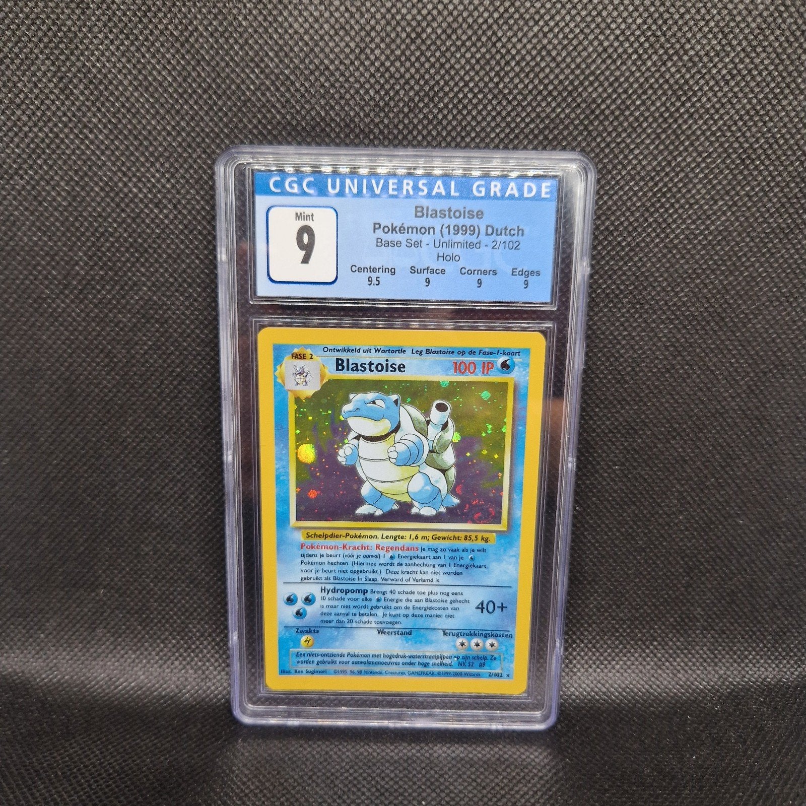 Blastoise Base Set Unlimited Holo CGC 9, Ophalen of Verzenden, Zo goed als nieuw