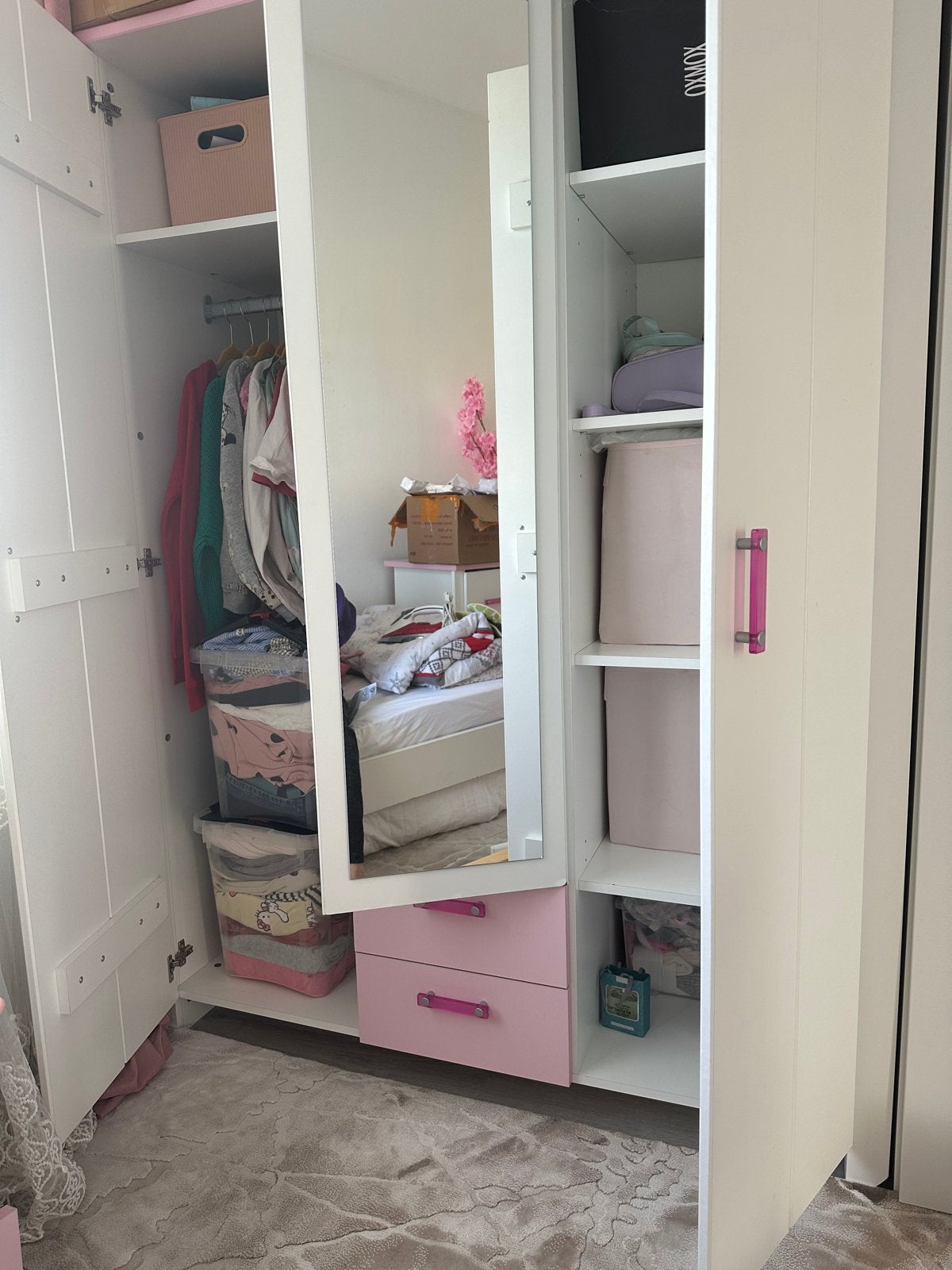 Complete Roze/Witte Meisjeskamerset (4-delig), Kinderen en Baby's, Ophalen of Verzenden, Zo goed als nieuw, Meisje