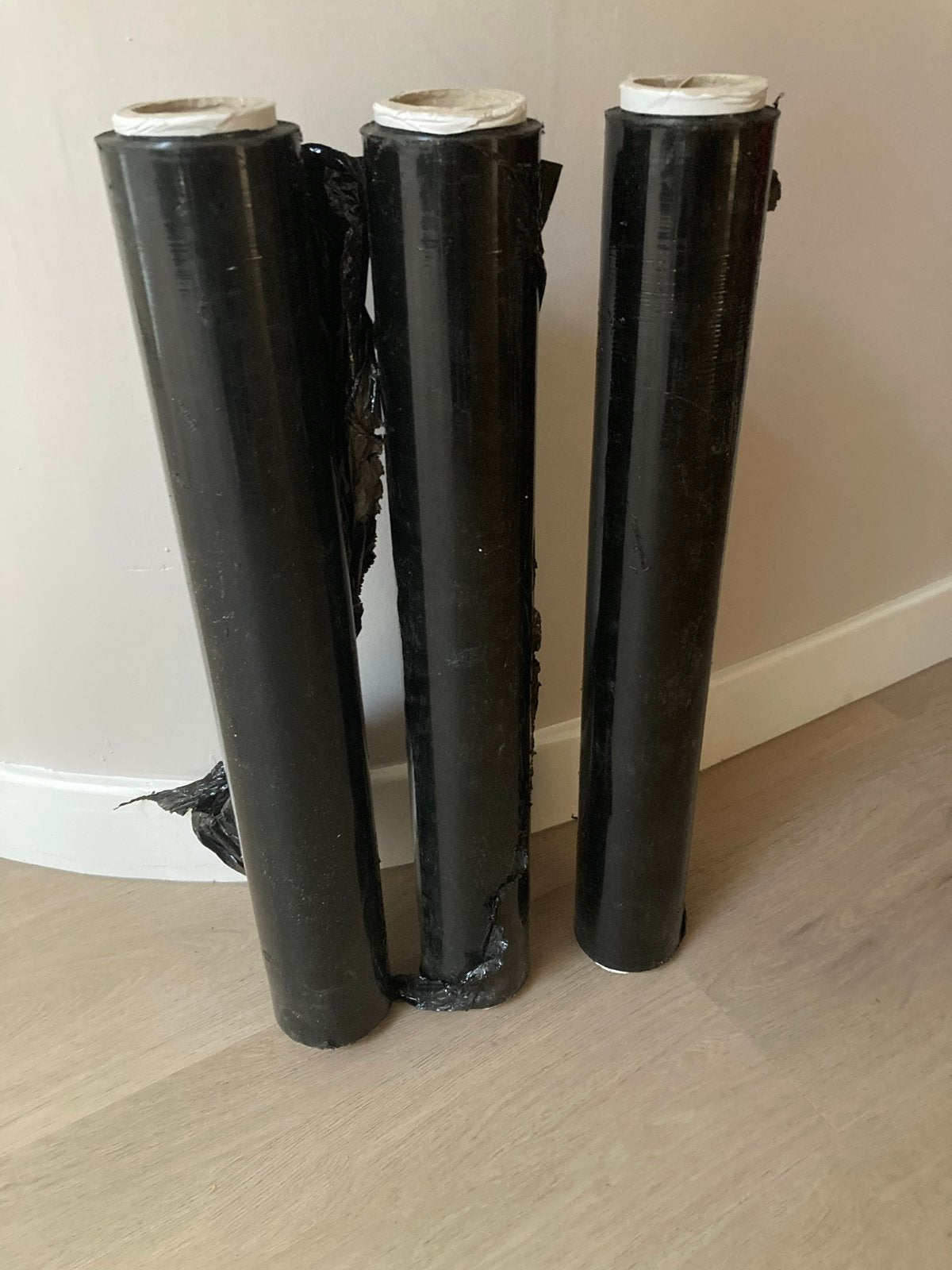 3 rollen zwarte stretchfolie / wikkelfolie, Ophalen of Verzenden