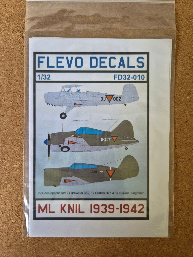 Flevo Decals FD32-010 ML KNIL 1939-1942 1:32, Overige merken, Ophalen of Verzenden, Zo goed als nieuw, Flevo Decals