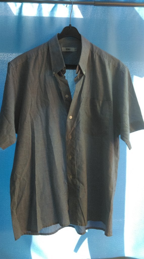 Overhemd Hema korte mouw, 39/40, Kleding | Heren, Overhemden, Hema, Blauw, Gedragen, Halswijdte 39/40 (M)