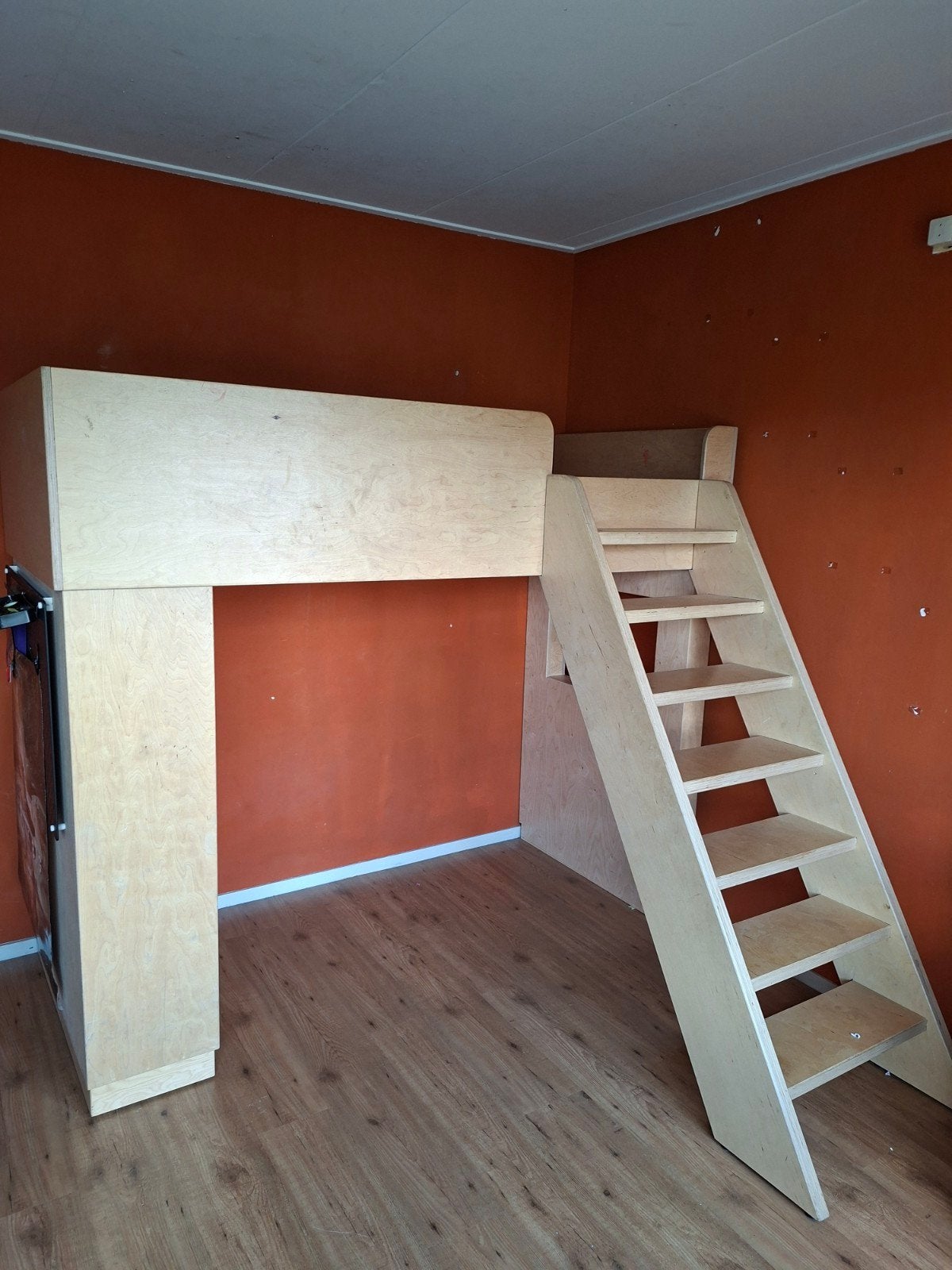 Stevig 1-persoons kinderbed met trap en opbergruimte, Ophalen, Gebruikt, Eenpersoons, 160 tot 180 cm
