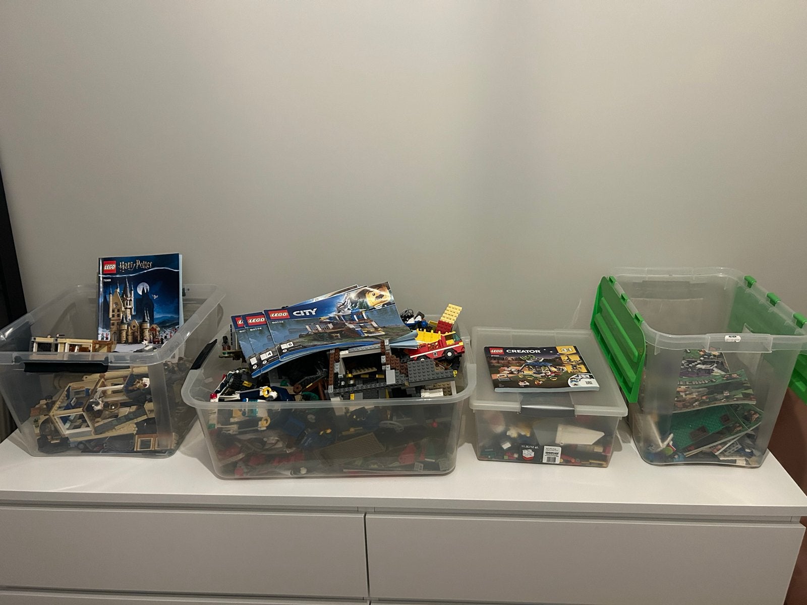 Partij LEGO met diverse sets en handleidingen, Ophalen, Gebruikt, Losse stenen, Lego
