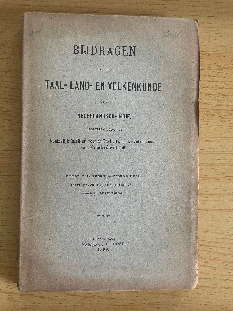 Bijdragen tot de Taal-, Land- en Volkenkunde van N.-Indië 38, Ophalen of Verzenden, Gelezen, Diverse auteurs