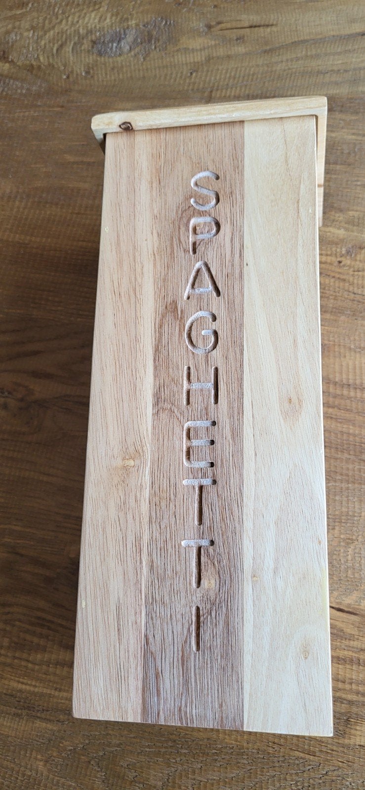 Houten voorraadpot voor spaghetti, Hout, Ophalen of Verzenden, Zo goed als nieuw, Voorraadpot