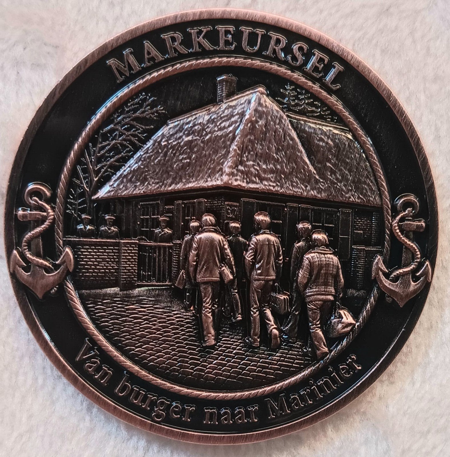 Unieke 3D coin Van Burger naar Marinier, Verzamelen, Verzenden, Marine, Nederland, Embleem of Badge