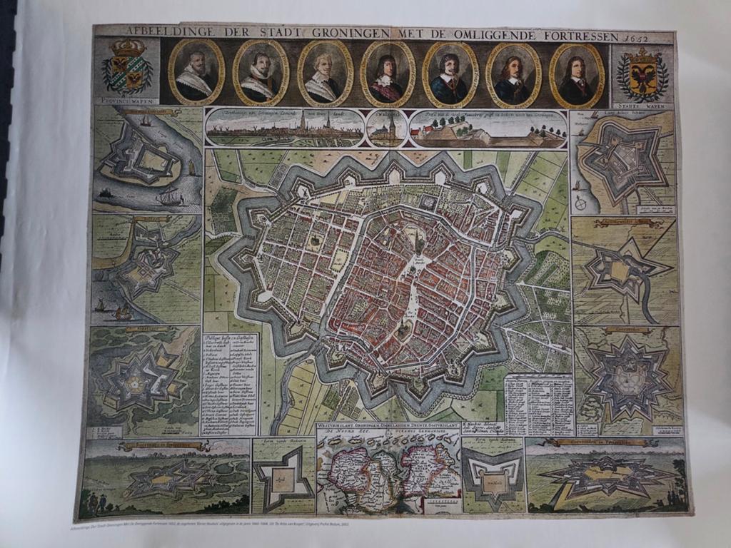 Historische kaart Groningen 'Kleine Haubois' (replica), Gelezen, Voor 1800, Ophalen of Verzenden, Landkaart