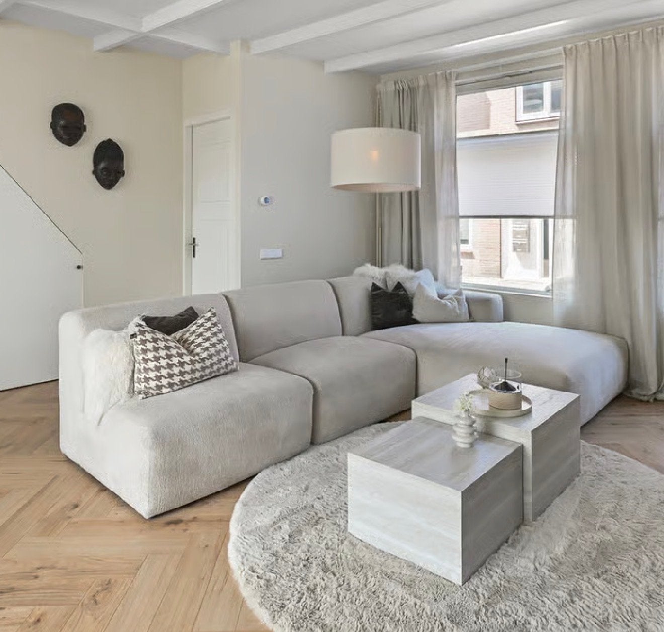 Prachtige Vento hoekbank – beige/zachtbeige – hoek links, Huis en Inrichting, Ophalen, 250 tot 300 cm, 100 tot 125 cm, Hoekbank