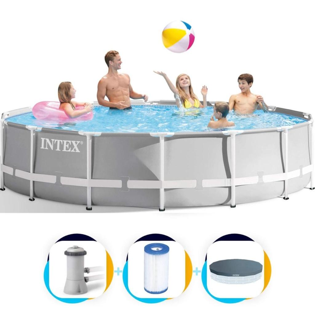 Intex Prism Frame Premium Zwembad Set 4.3m, Tuin en Terras, Zwembaden, Ophalen, 80 tot 120 cm, Rond, 300 cm of meer