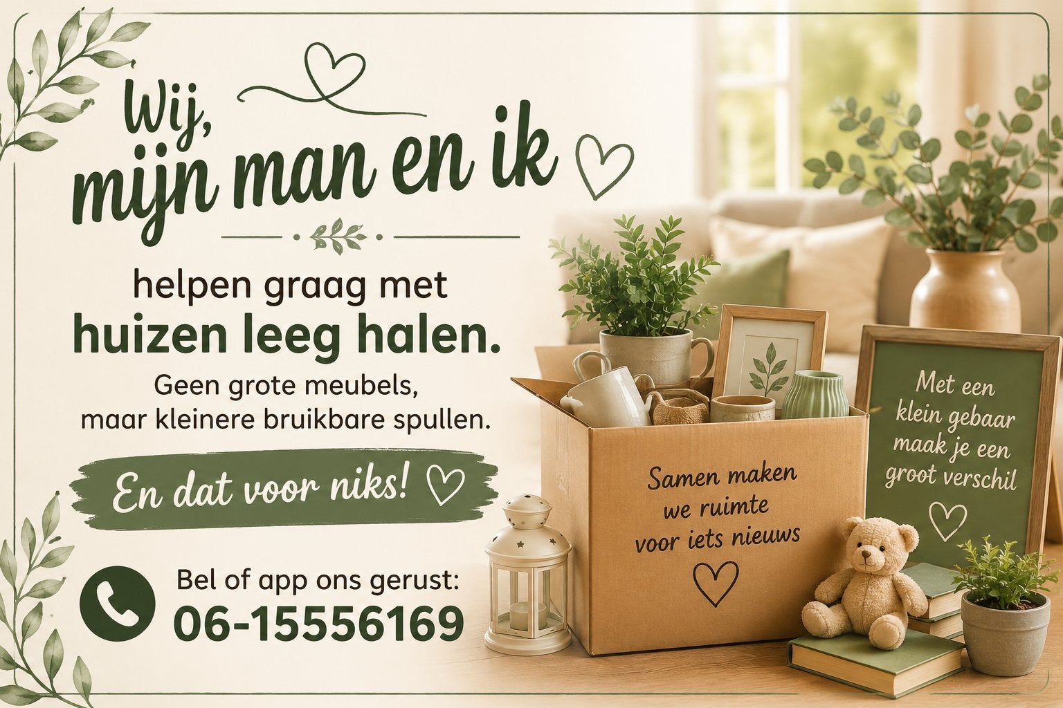 Hulp bij leeghalen woning, voor niks !!, Ophalen of Verzenden
