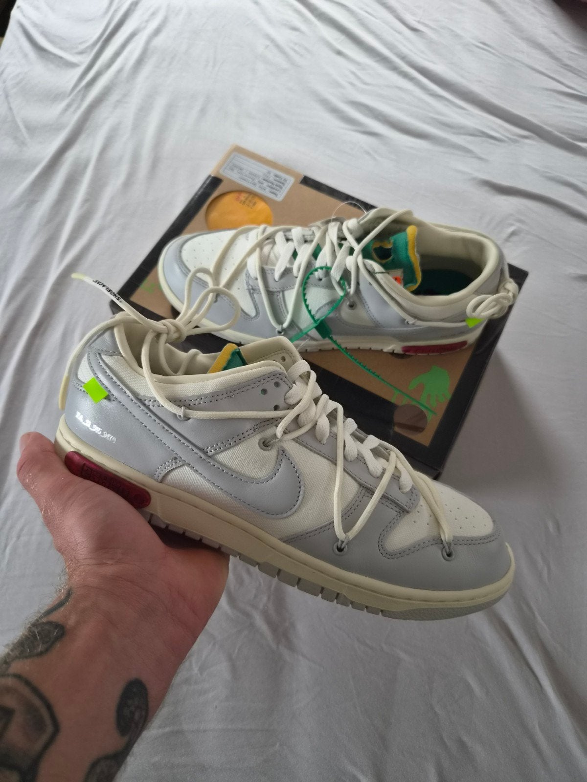 Nike Dunk Low Off-White Lot 25 - Maat 45 - Nieuw, Ophalen of Verzenden, Nieuw, Overige kleuren