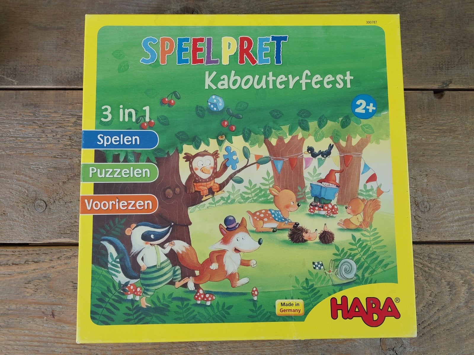 HABA Speelpret Kabouterfeest 3-in-1 Spel, Puzzel, Voorlezen, Ophalen of Verzenden, Zo goed als nieuw, Haba