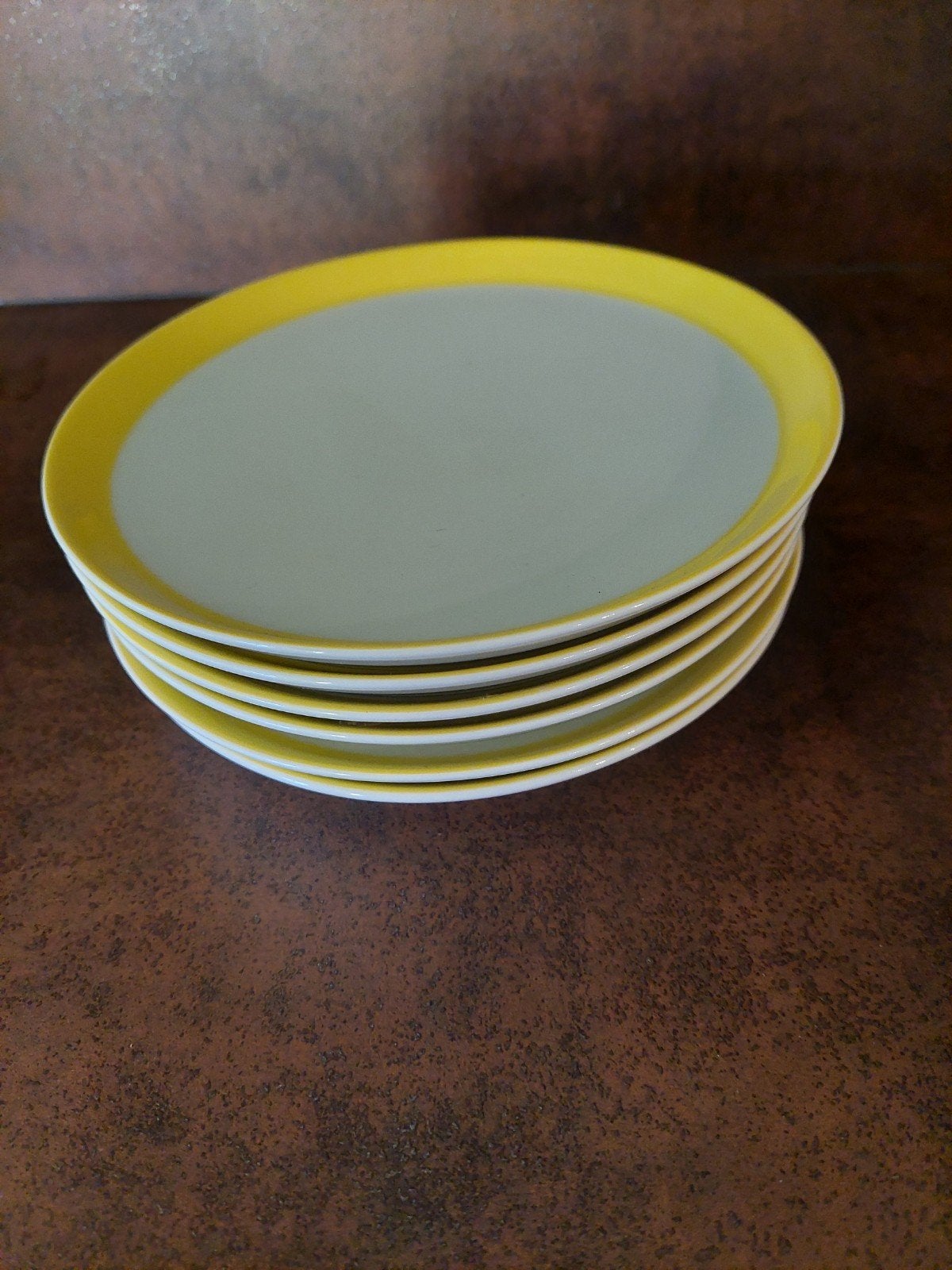 Arzber Tric 6 bordjes geel 18 cm, Ophalen of Verzenden, Porselein, Overige stijlen, Bord(en)
