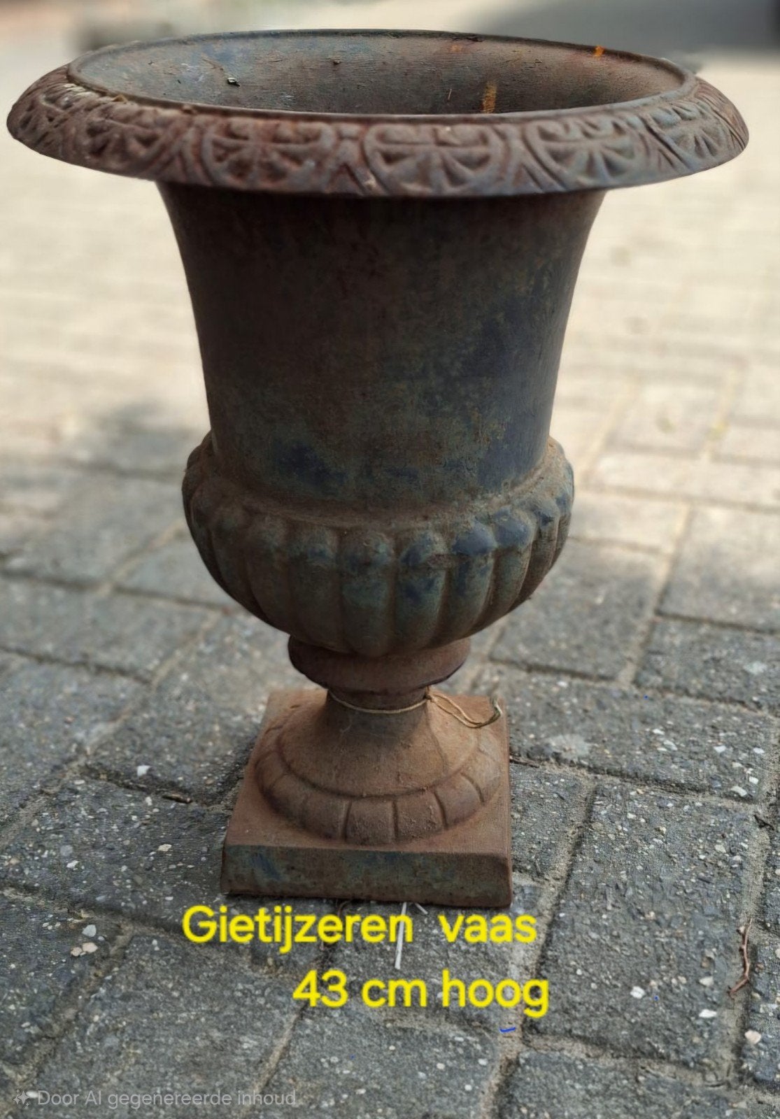 Nostalgische Gietijzeren Vaas - 43 cm Hoog, Ophalen