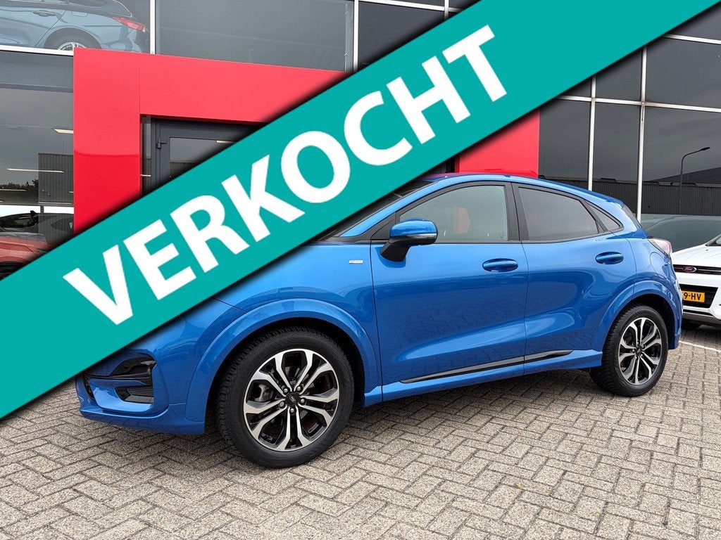 Ford Puma 1.0 EcoBoost Hybrid ST-Line X, Auto's, Ford, Blauw, 23 km/l, Bedrijf, Hybride Elektrisch/Benzine