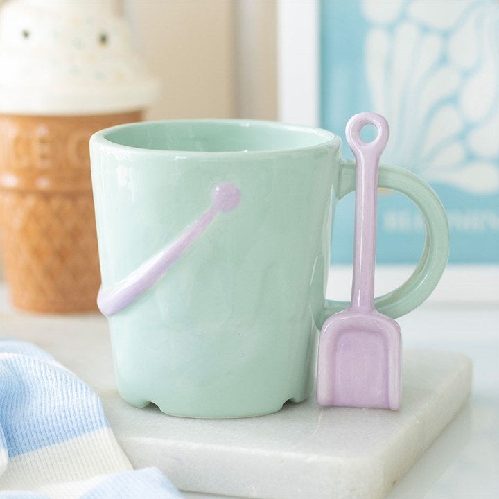 Pastel Emmer Mok met Schep Lepel, Keramiek, Something different, Nieuw, Something different