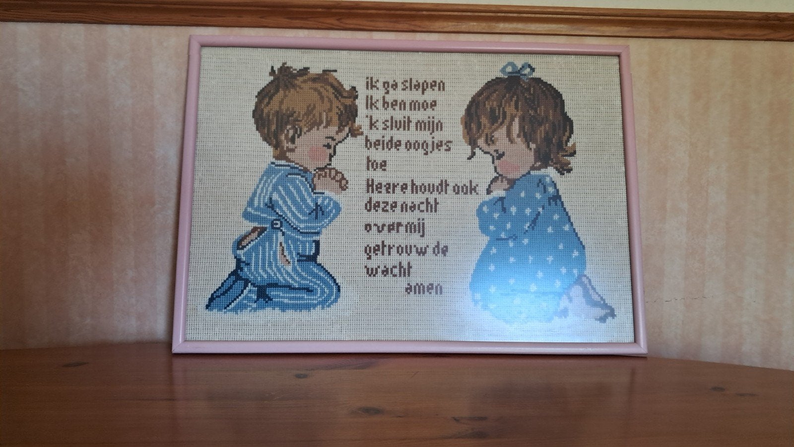 Schilderij  geborduurd, Ophalen