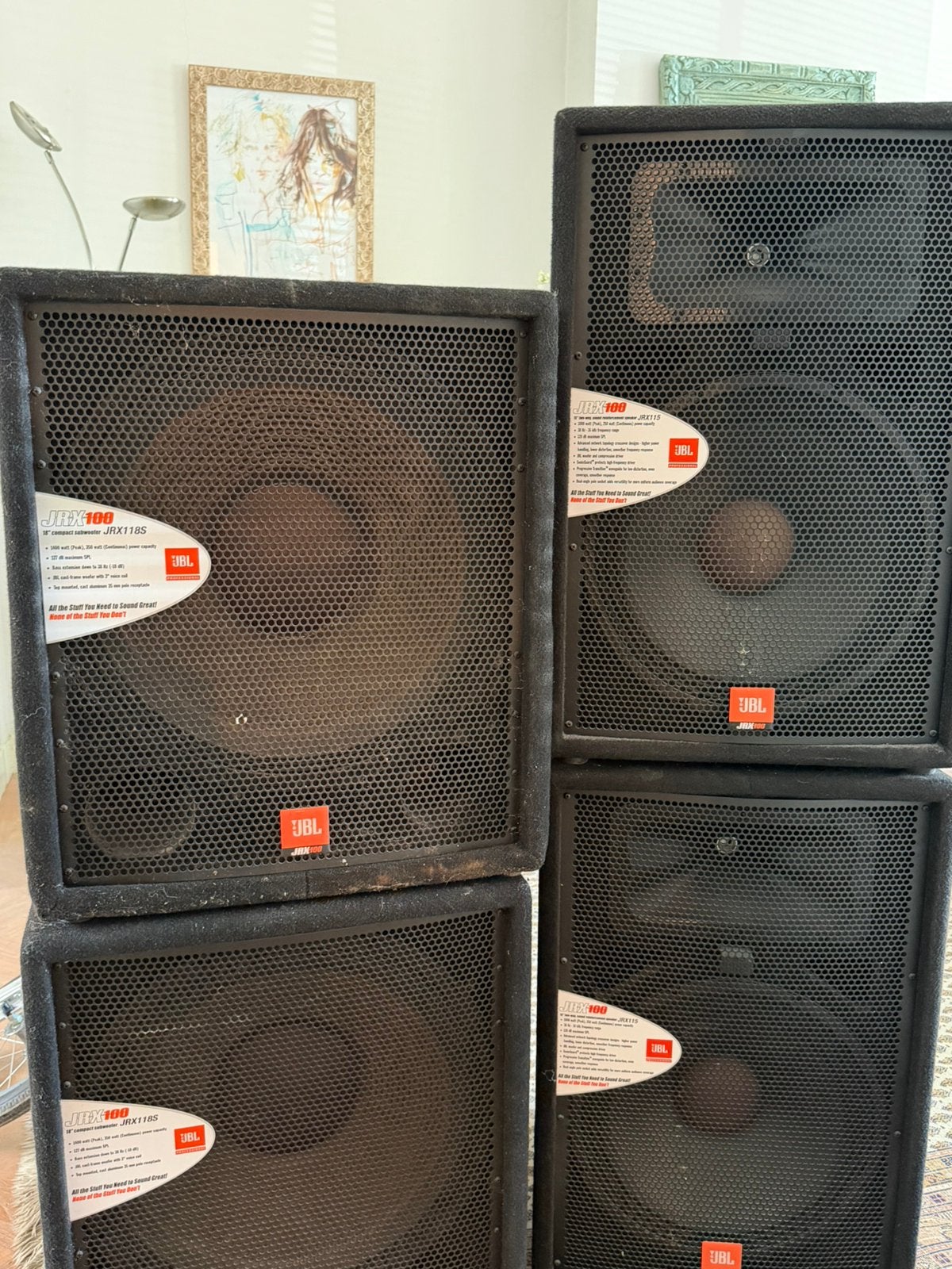 Speakerset + flightcase verterkers en toebehoren, Gebruikt, JBL, Party speaker, Ophalen