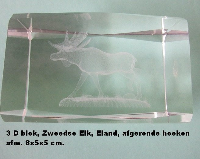 3D laser glasblokken, div. Elvis, Eland, Duddha, Vlinder, Ophalen of Verzenden, Nieuw