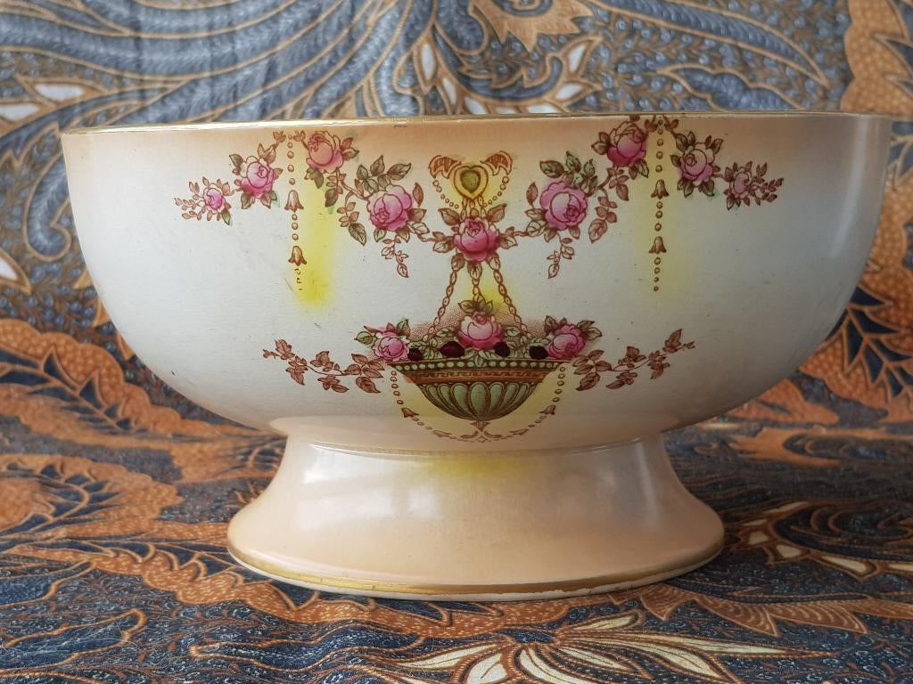Mooie antieke Engelse kom van Crown Devon porselein 22,2 cm., Antiek en Kunst, Ophalen of Verzenden