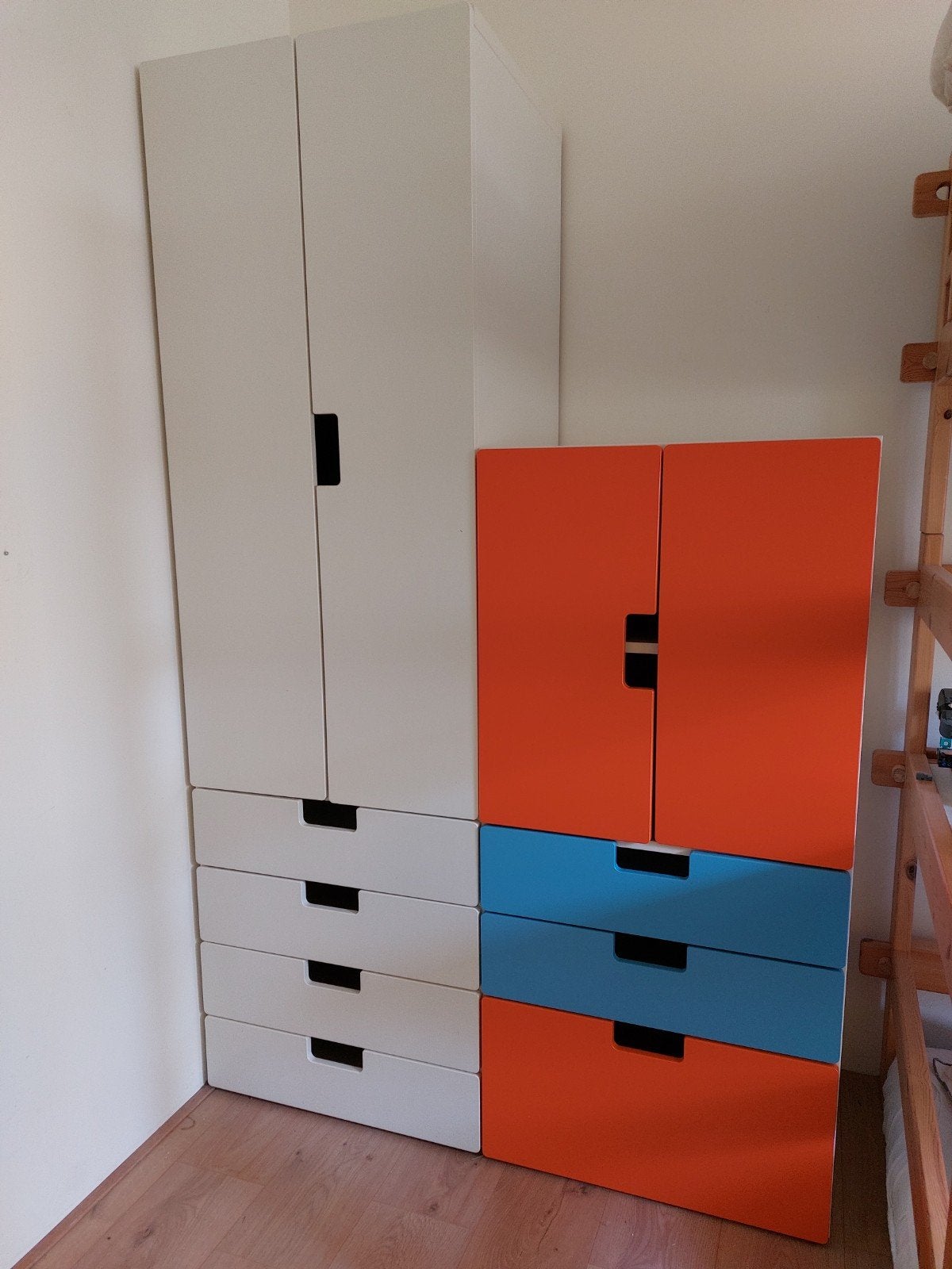 Ikea Stuva Kastenset - Wit & Oranje/Blauw, Ophalen, Gebruikt, 50 tot 100 cm, 150 tot 200 cm