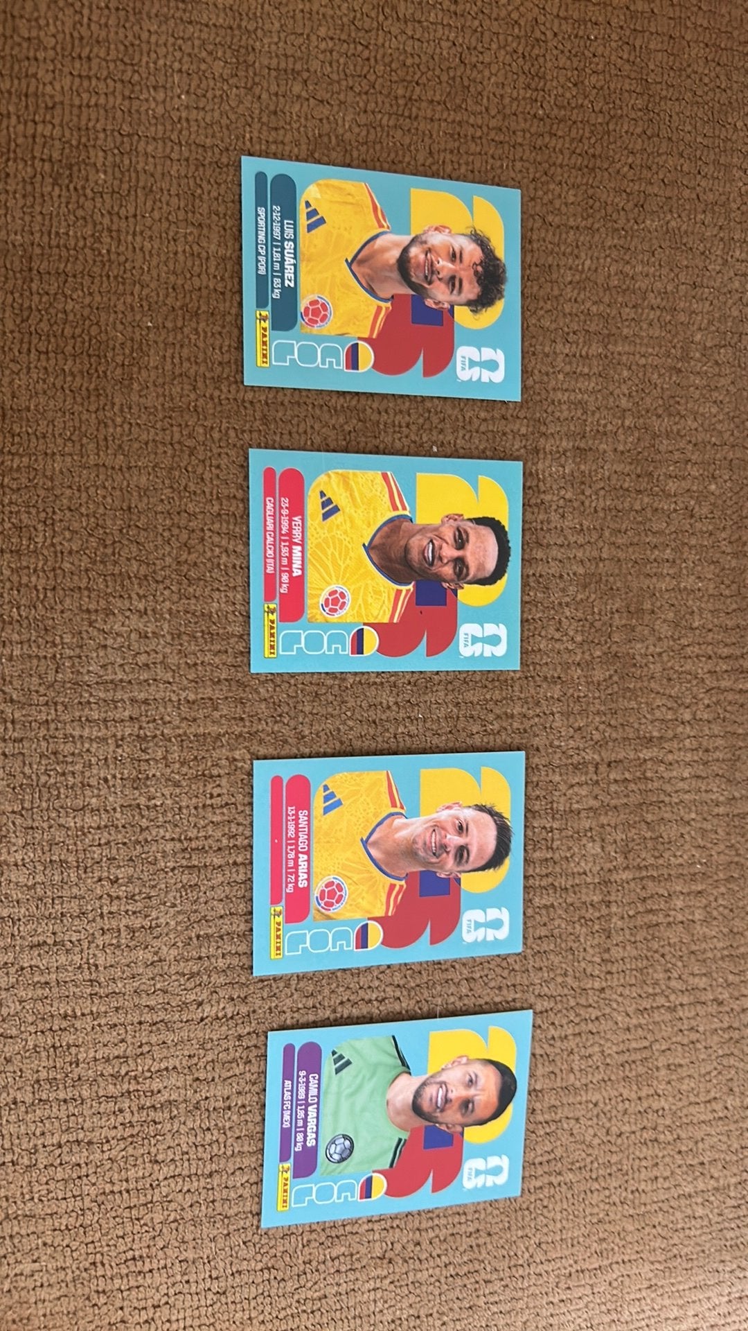 World cup 26 colombia stickers panini, Ophalen of Verzenden, Zo goed als nieuw, Meerdere stickers