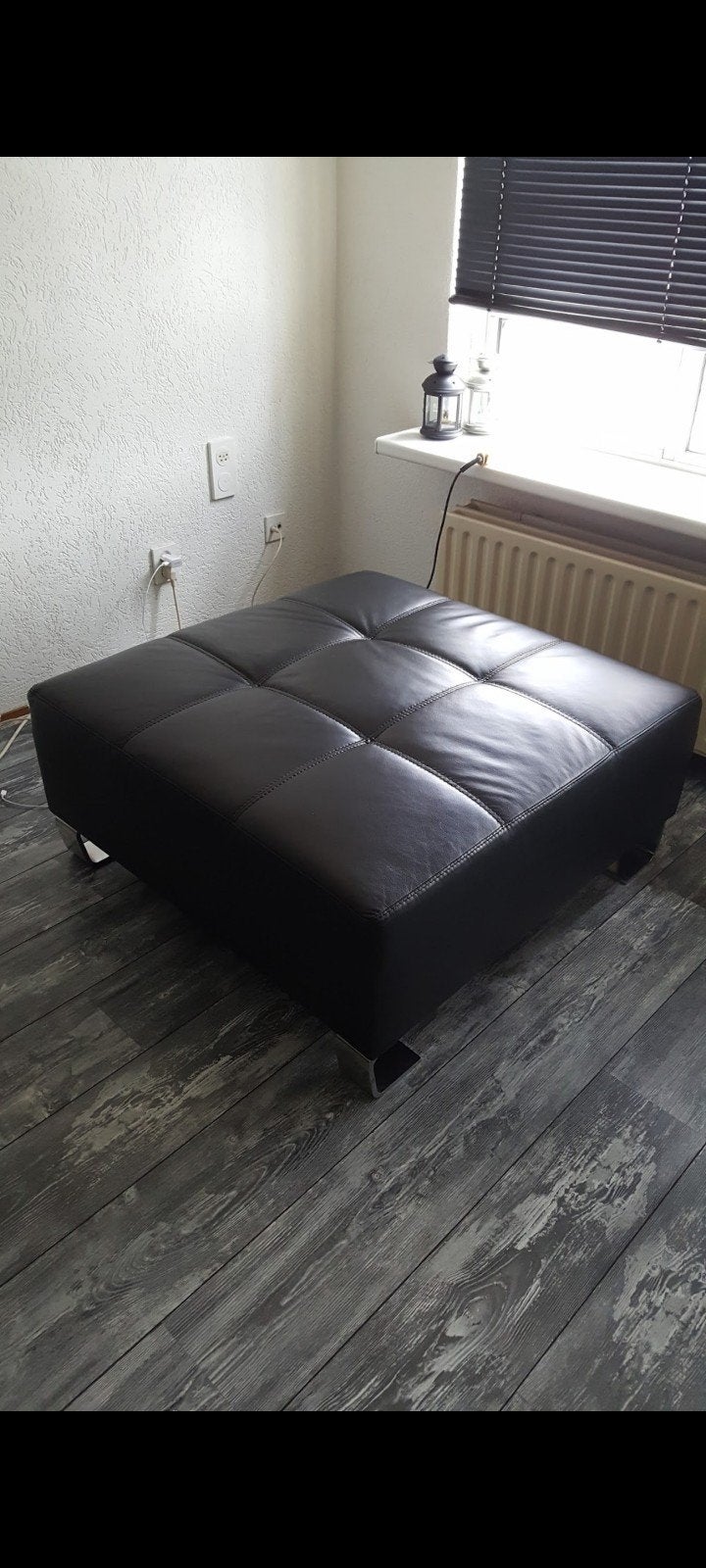 Leren poef, Verzenden, Rond, Minder dan 50 cm, Minder dan 50 cm