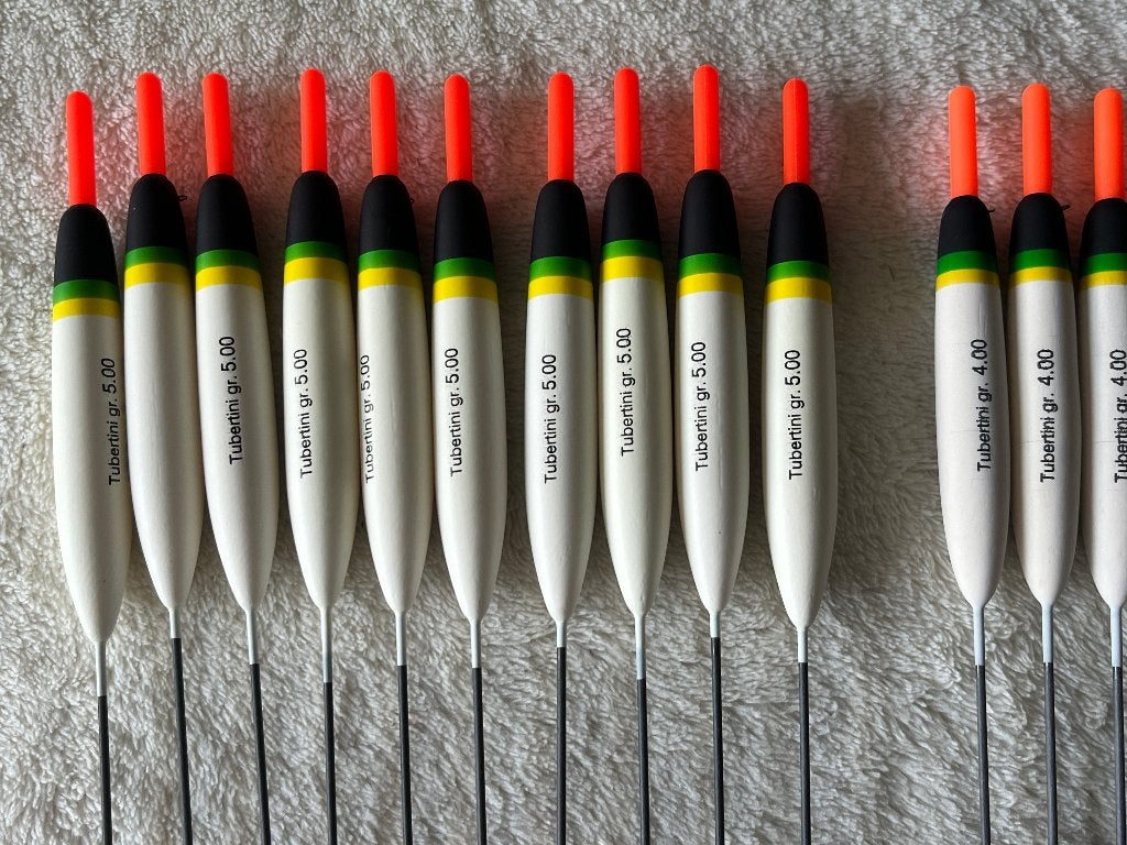 adv 921 / NIEUW serie 20 dobbers TUBERTINI, Ophalen of Verzenden, Nieuw, Dobber of Lood