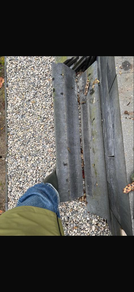 4 schuine stoepbanden 1 meter 6x20 cm, Tuin en Terras, Tegels en Klinkers, Ophalen, Gebruikt, Beton, Overige typen