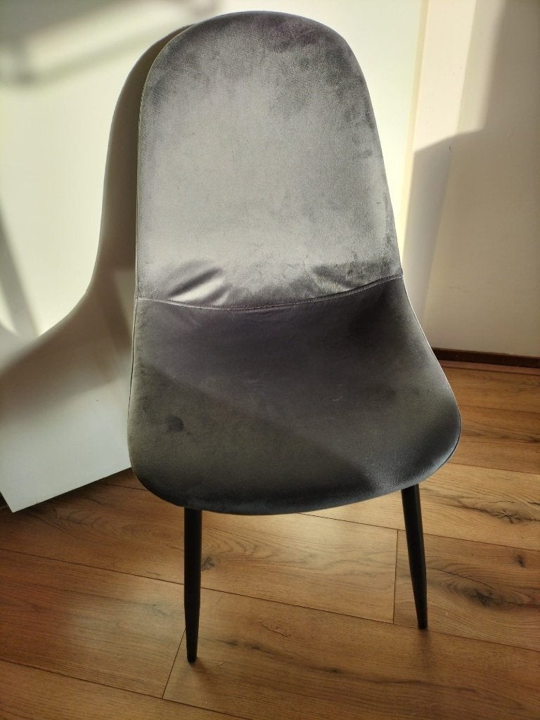 2x Grijze eetkamerstoelen, Huis en Inrichting, Ophalen, Gebruikt, Twee, Metaal