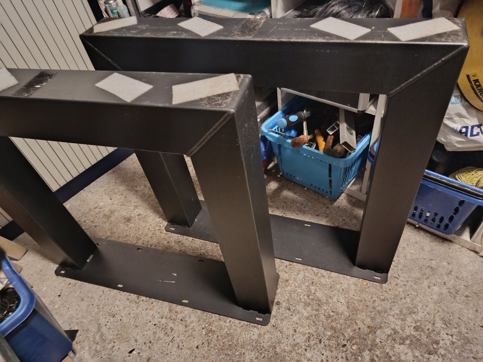 set  2 stalen U-poten eettafel, Ophalen, Tafelpoot, Gebruikt, 50 tot 100 cm
