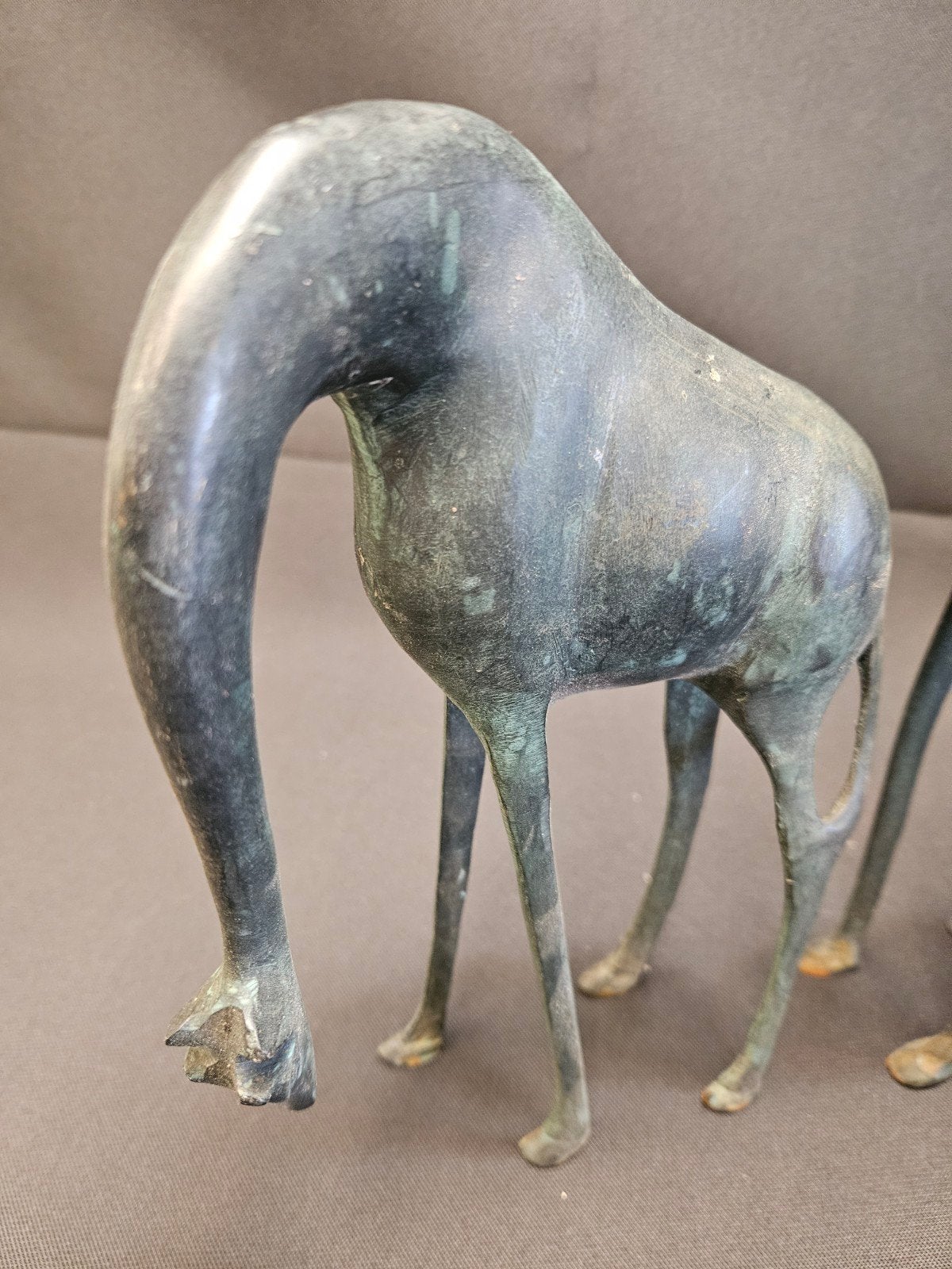 Vintage Bronzen Giraffen Beeldjes - Set van 2, Ophalen of Verzenden